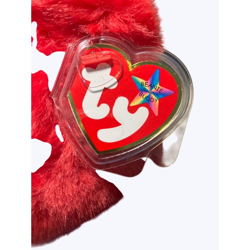 Ty Beanie Buddies Liberty Red and Blue Plush Bear With Stars and Stripes Design - Picture 5 of 10